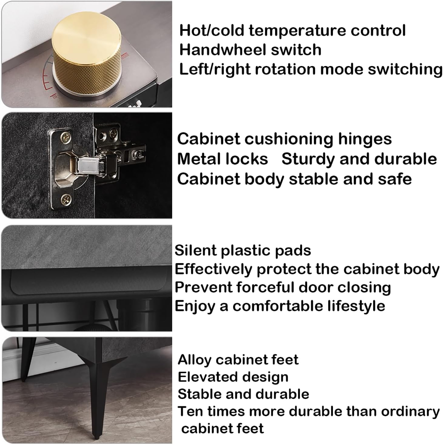 Freestanding Utility Sink Kitchen Sink And Cabinet Combo Stainless Steel Waterfall Kitchen Sinks with Pull-Out Faucet Nano-Coated Ready-To-Assemble All-In-One Utility Sinks,Black,75*45*78cm