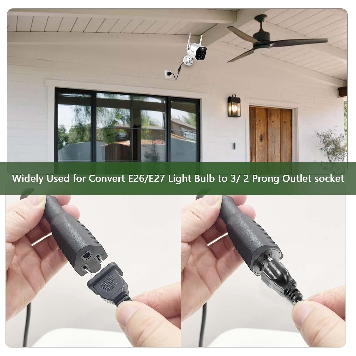 Buy Light Socket to Plug Adapter 8.46 Inch, Light Bulb E26/E27 Outlet ...