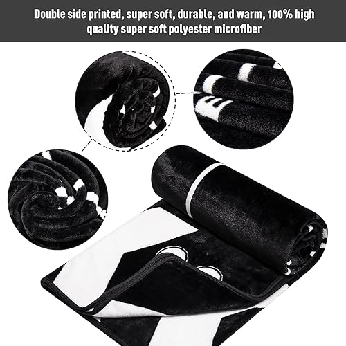 Miniatura 5 de Jekeno Manta de tablilla de película de doble cara, ligera, duradera y acogedora para amantes del cine para adultos, regalo negro, 50 x 60 pulgadas