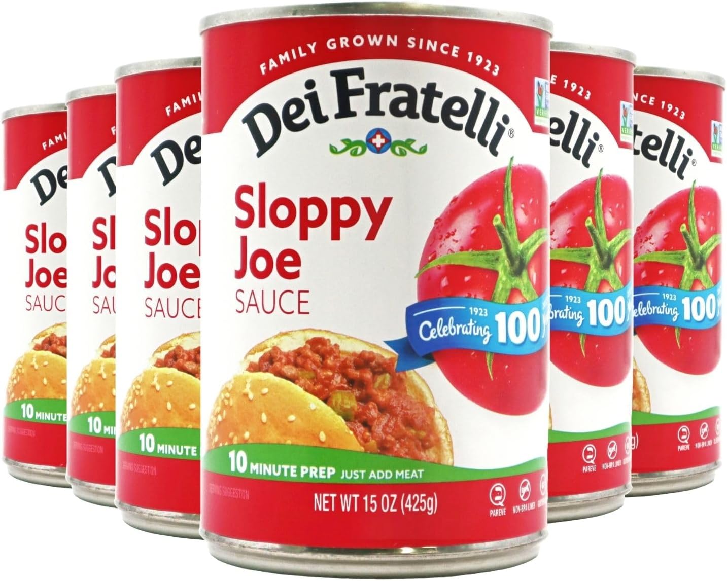 Sloppy Joe Sauce (15oz - 6 pack) - Vine-Ripened Tomatoes - No Water, No Corn Syrup, Non GMO, Gluten-Free