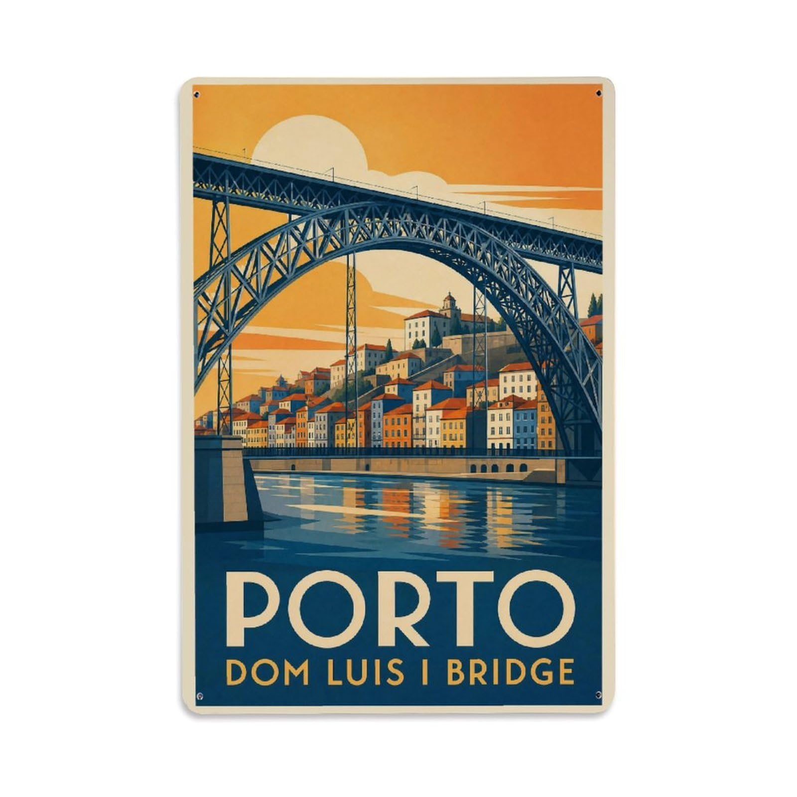Metal Tin Sign Vintage Travel Portugal Dom Luis