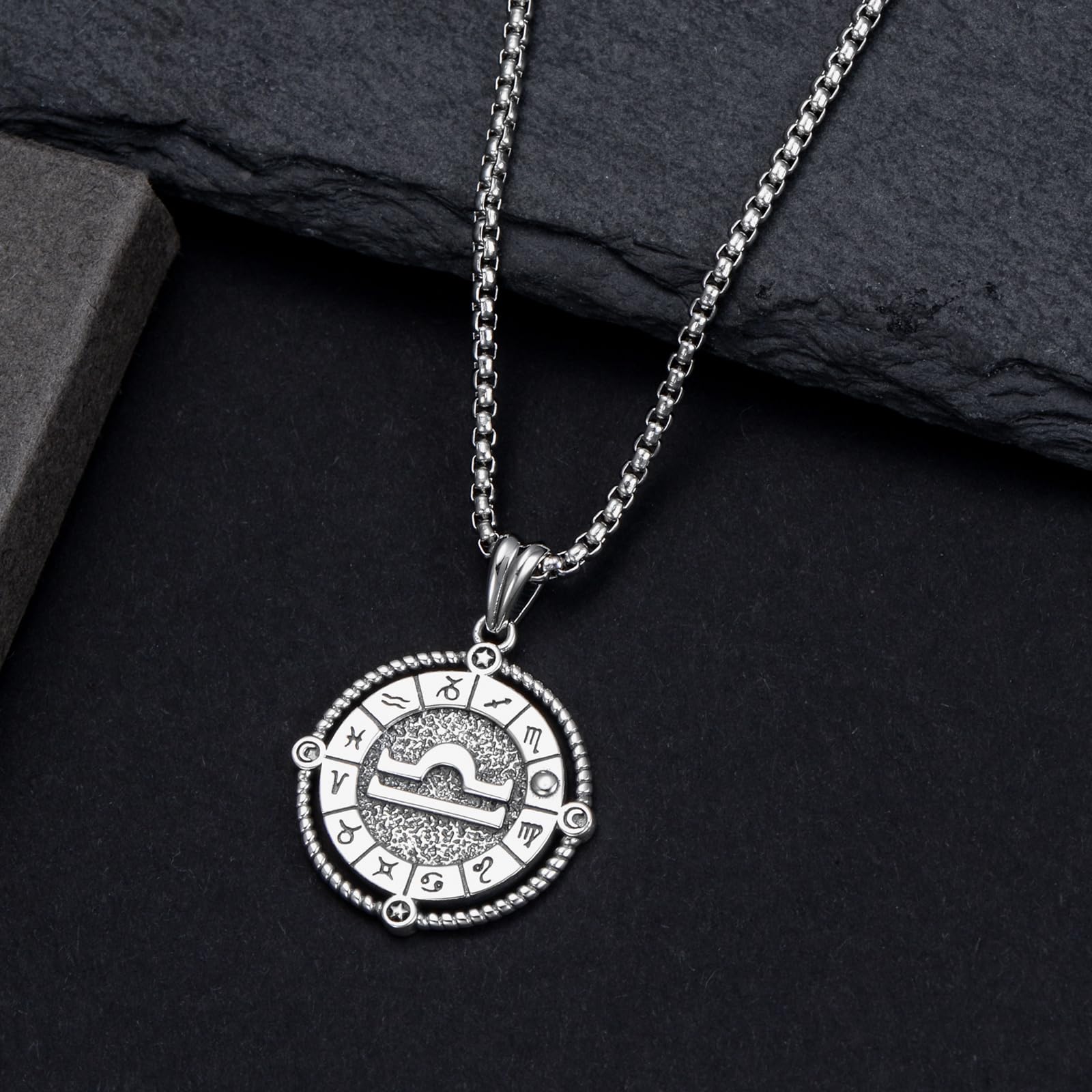 ROMANTICWORK Collier avec pendentif astrologique en argent sterling 925 avec 12 constellations - Cadeau pour homme et femme