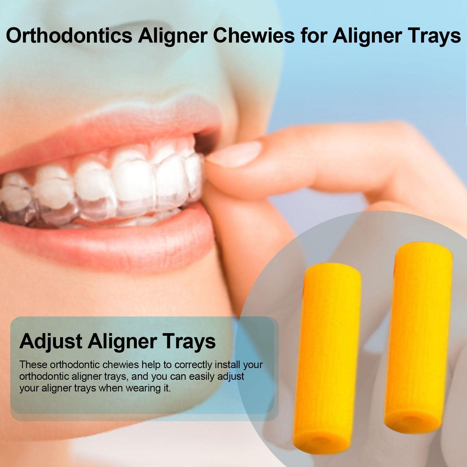Aligner Chewies für Aligner Chompers - Langlebige und weiche kieferorthopädische Dental Chewies | für Invisalign Aligner mit Box (6 Farben)