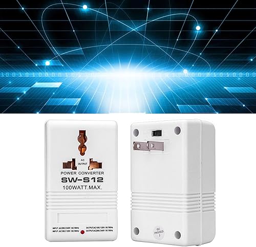 Miniatura 6 de Walfront Convertidor de corriente de 50 W, convertidor de voltaje de 2 canales AC110V120V a 220V240V, adaptador de viaje elevador y descendente,