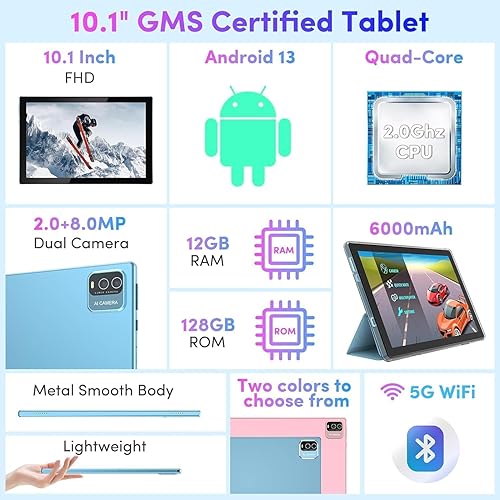 Miniatura 2 de Tablet 2 en 1 6GB+128GB Android 11 Tabletas, 10.1 pulgadas Tablet con teclado ratón caso Stylus, 2.4G5G WiFi 6, 1.8Ghz computadora Tablet PC,