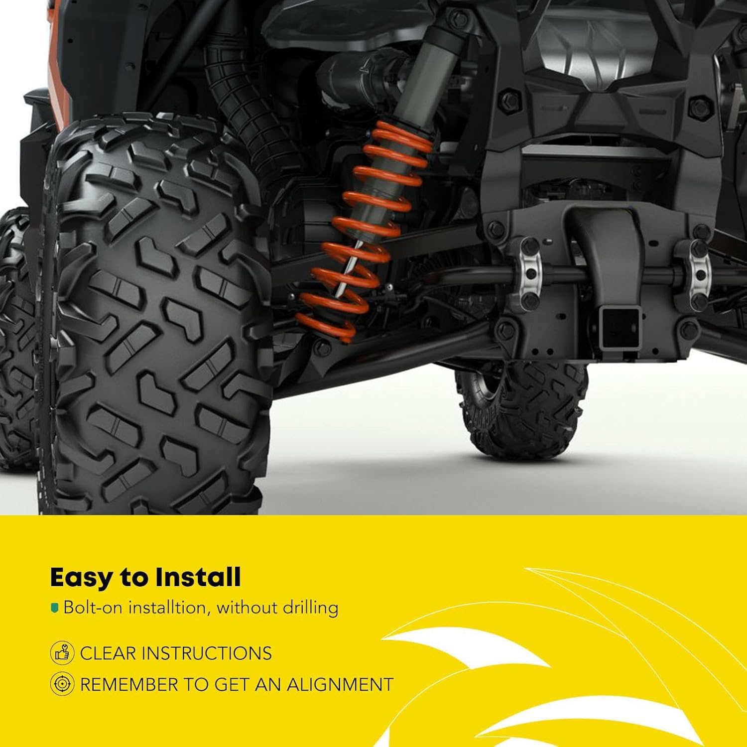 YHTAUTO 3 inch Front and 3 inch Rear Full Leveling Lift Kit w/Hardware Compatible with Polaris Ranger 570, Ranger Crew XP 900/1000, Ranger XP 900/1000, Brackets Suspension Leveling Kit Set of 8