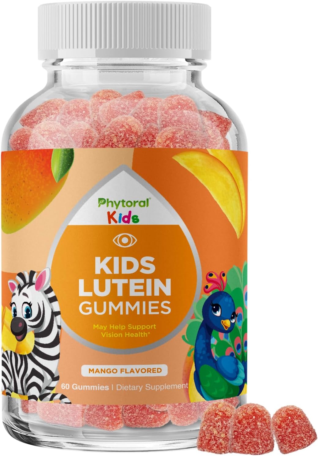Lutein & Zeaxanthin Eye Vitamins for Kids - Delicious Vegan Eye Health Vitamins Lutein and Zeaxanthin Gummy Vitamins for Kids Eye Care - Lutein Gummies for Vision Clarity and Blue Light Support