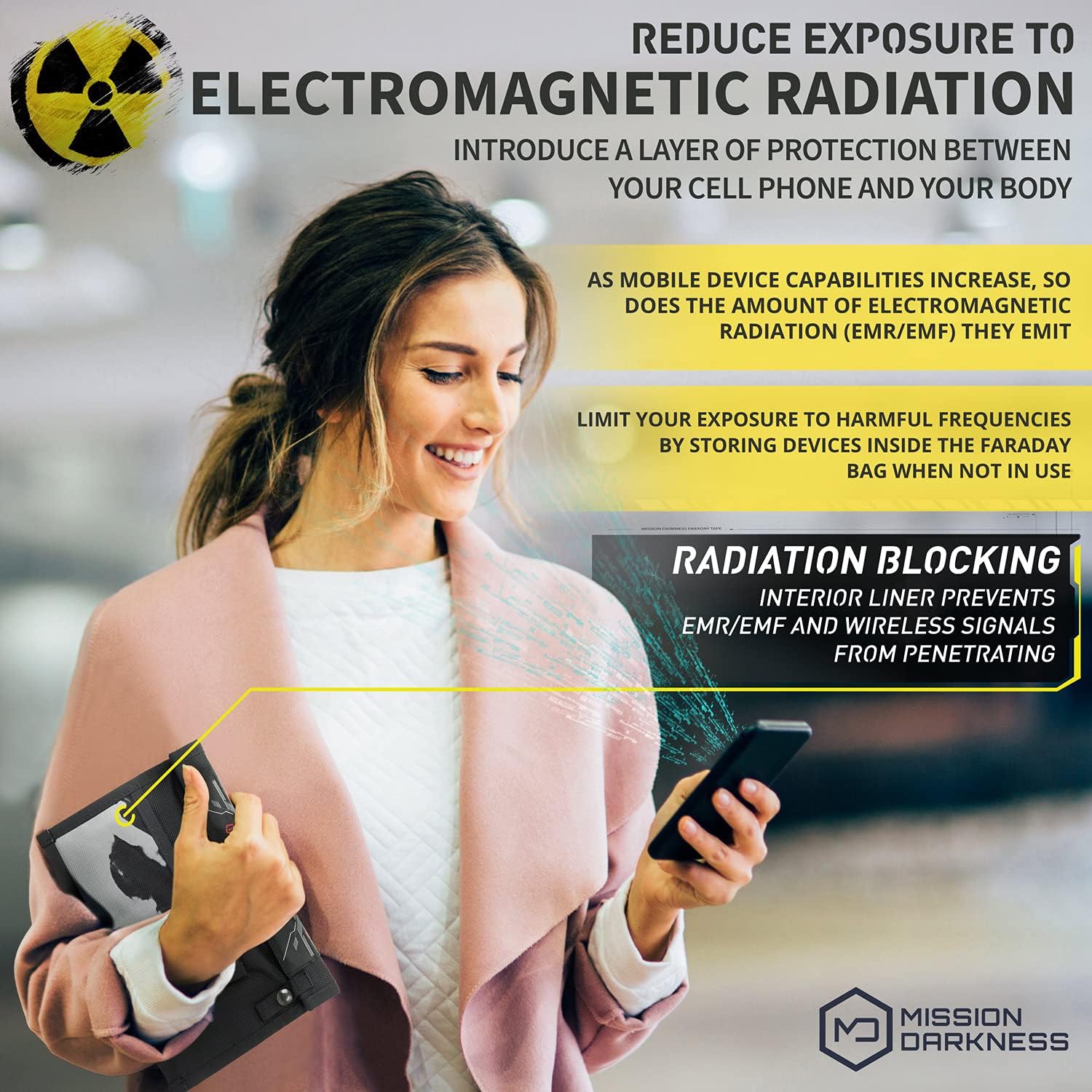 Mission Darkness NeoLok Non-window Faraday Bag for Phones (+ Secure Magnetic Closure) // Device Shielding for Law Enforcement & Military, Data Security, Anti-hacking & Anti-tracking Assurance