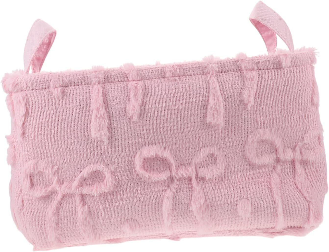 Foldable Plush Faux Fur Storage Basket with Handles, Small Organizer Bin for Nursery and Closet, Soft Fabric Shelf Storage and Clothes
