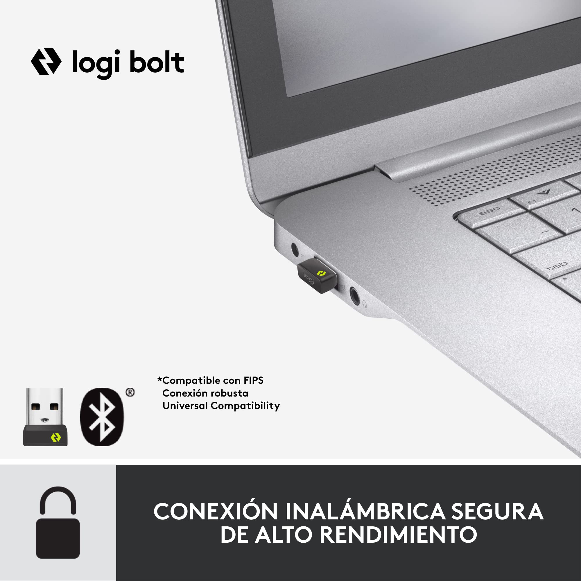 Logitech Signature MK650 Combo para Business, ratón y Teclado inalámbricos, Logi Bolt, Bluetooth, SmartWheel, con certificación Mundial, Windows/Mac/Chrome/Linux, QWERTY Español - Negro