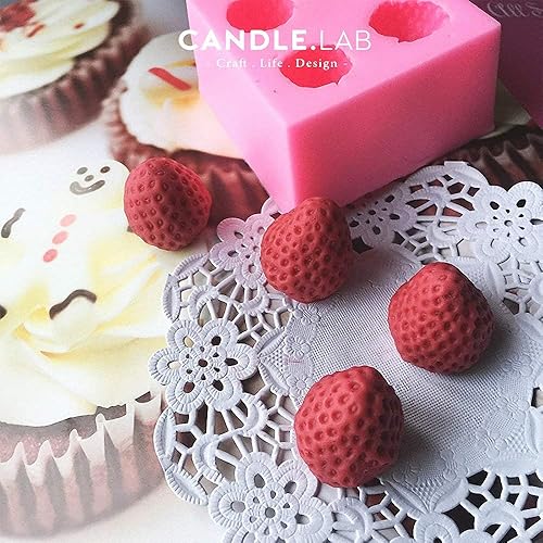 Miniatura 4 de Juego de 3 moldes 3D de silicona para fondant de fresa, frambuesa y arándano, velas de jabón, cera de morera, moldes para derretir bayas, chocolate