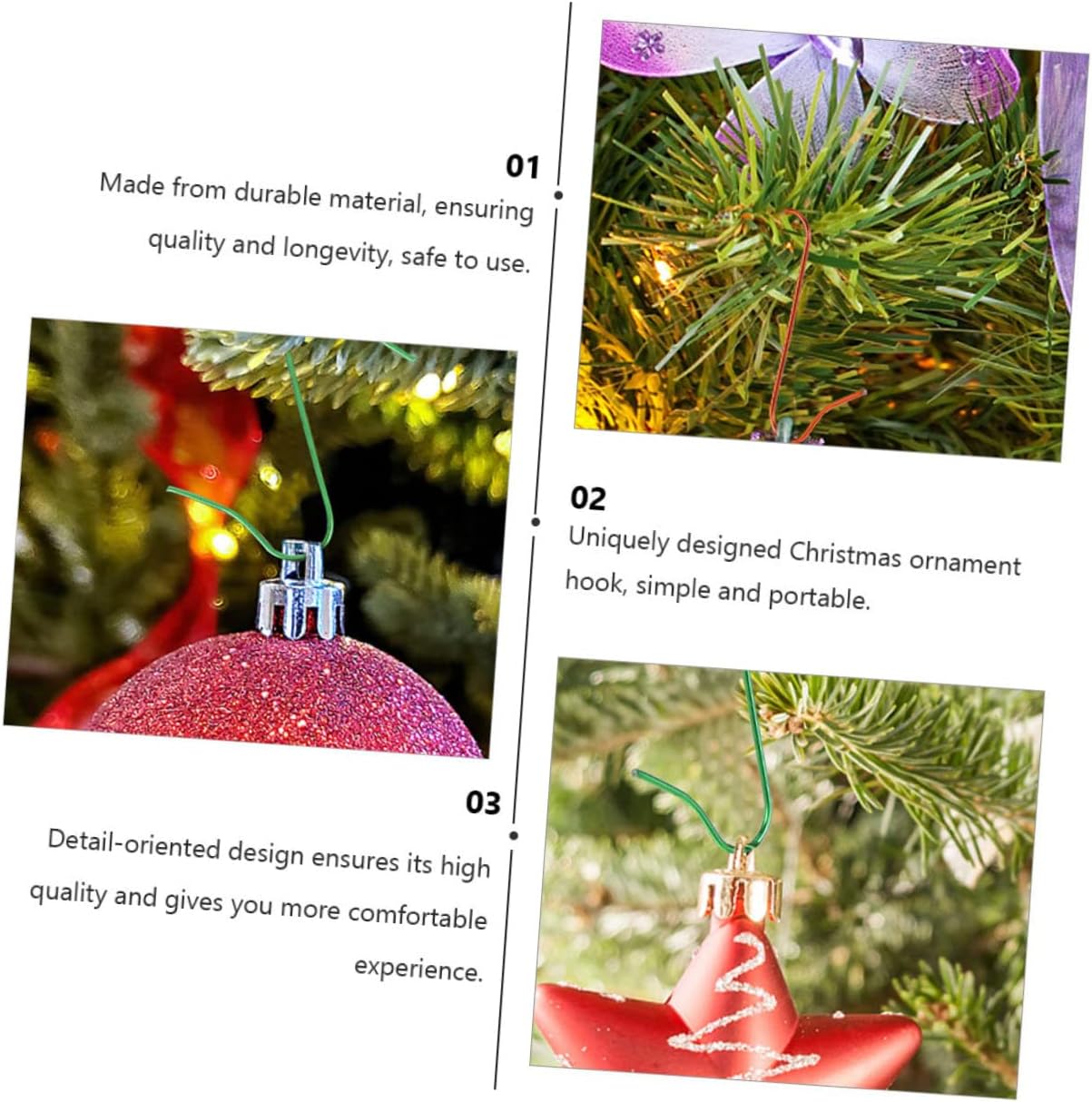 Cabilock 300pcs Christmas Hooks for Tree Decorations Metal Hangers for Xmas Ornaments Lightweight and Compact Design Strong Load-Bearing Holiday for Family and Friends