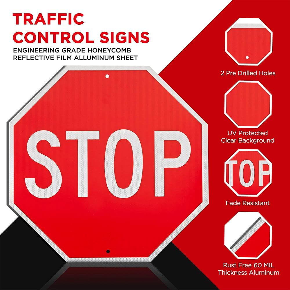 STOP アルミサイン LED突出サイン アルミサイン 小型 W450×H900 シルバー (ADR