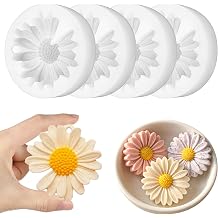 4PCS Sunflower Daisy Silicone Candle Molds, Moldes para Velas for DIY Soy Wax, Beeswax, Handmade Soaps, Resin, Chocolate, Cake Decorations