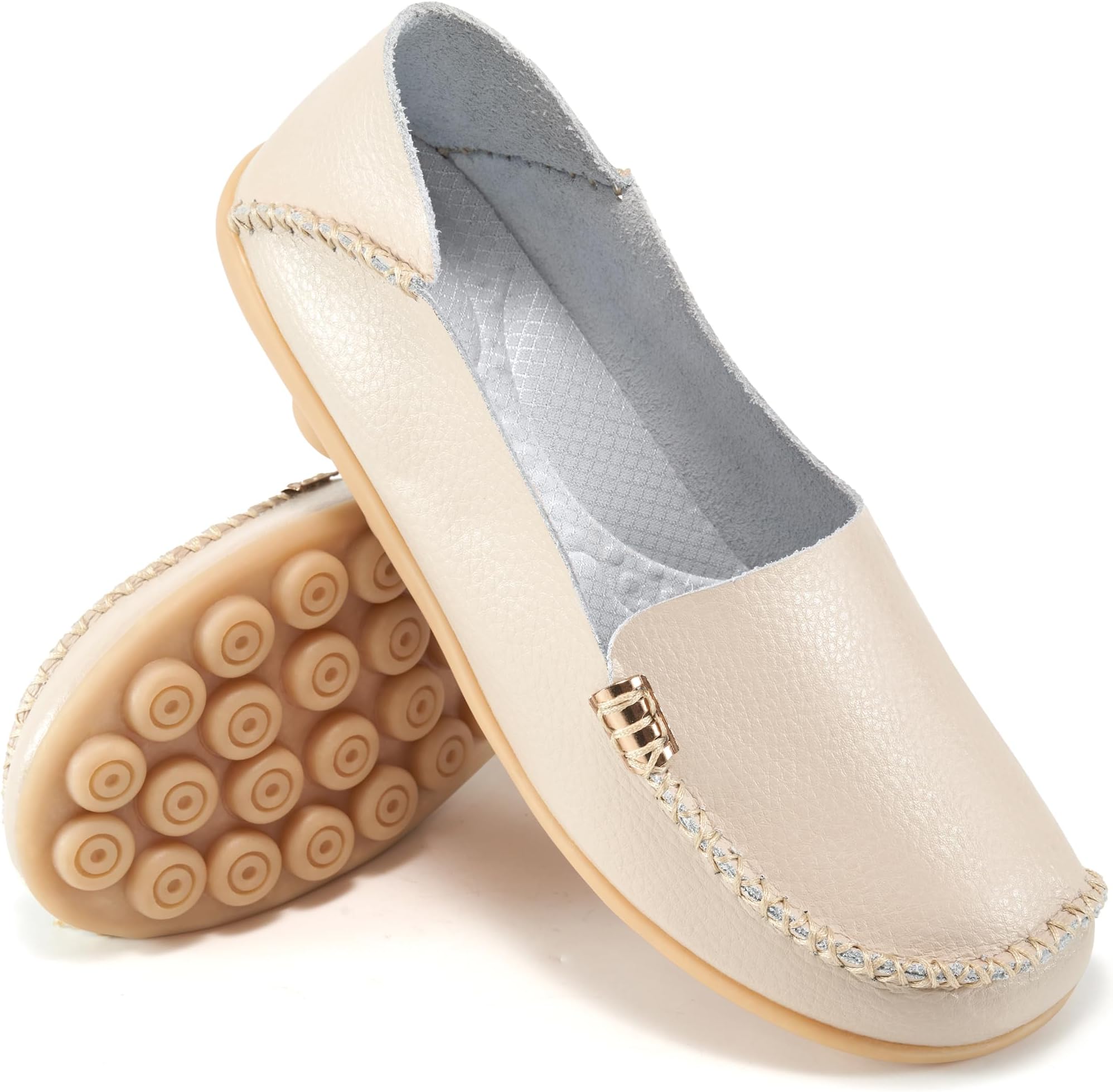 Womens Loafers Flats Shoes: Comfort Round Toe Slip on Soft Moccasins Dressy Loafer for Driving Walking