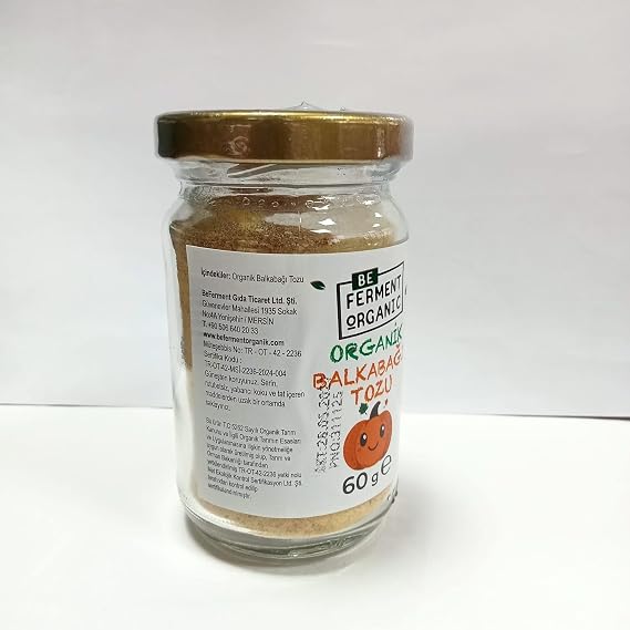 BeFerment Organic Organik Balkabağı Tozu, 60 g, Cam Kavanoz