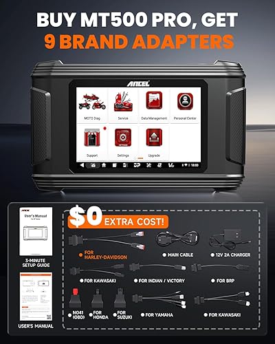 Miniatura 8 de ANCEL MT500 PRO - Herramienta de diagnóstico de motocicleta, lector de código de motocicleta para Harley Yamaha, Honda, Kawasaki, Suzuki, Indian