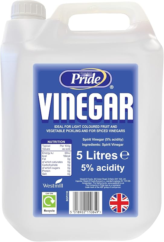 White Vinegar 5L | Food Grade | Baking, Pickling, Marinating | UK Made | (Pack of 1) 5 Litres