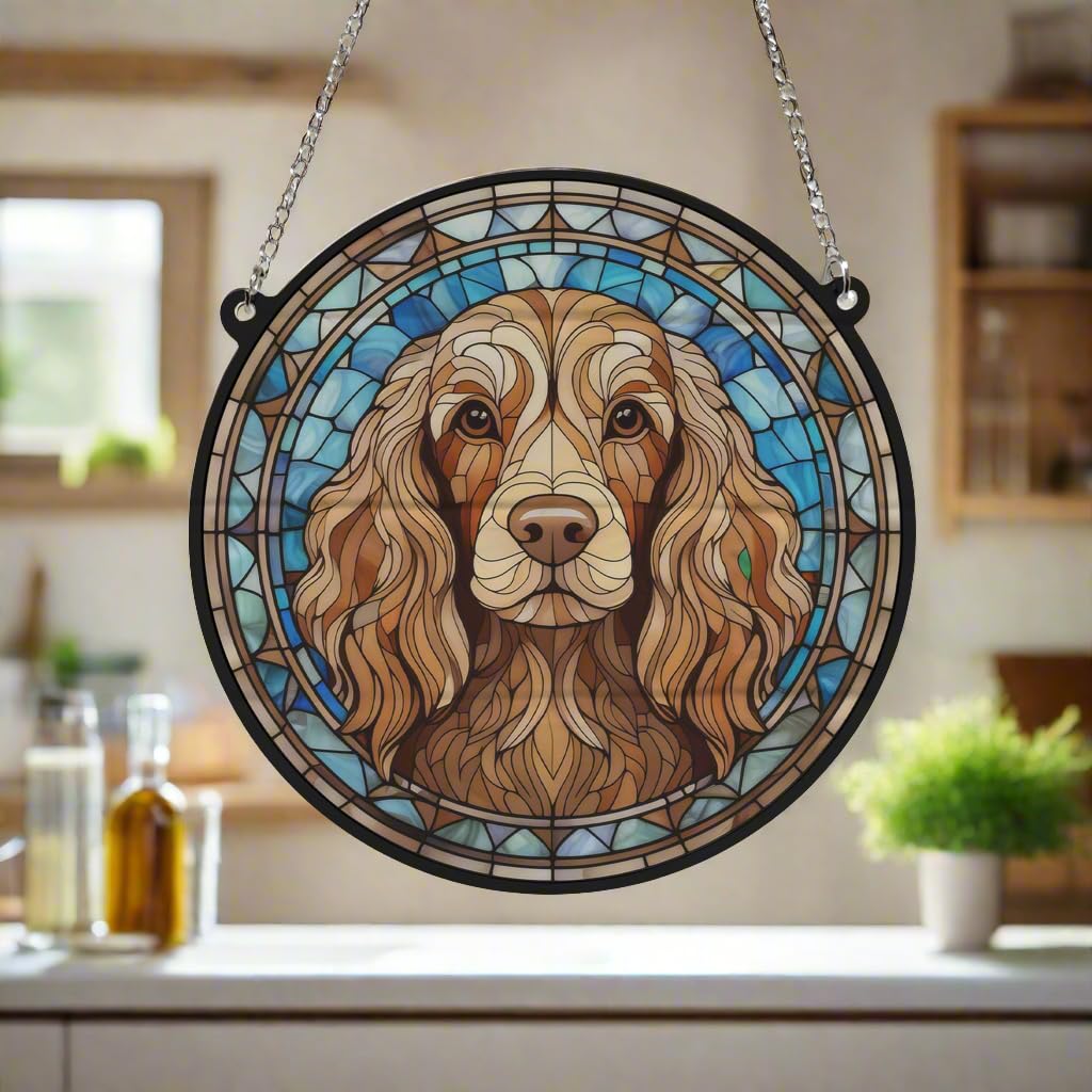 Cocker Spaniel Chocolate Stained Glass Effect Suncatcher Gift for Dog Lovers - 13cm - Image 4