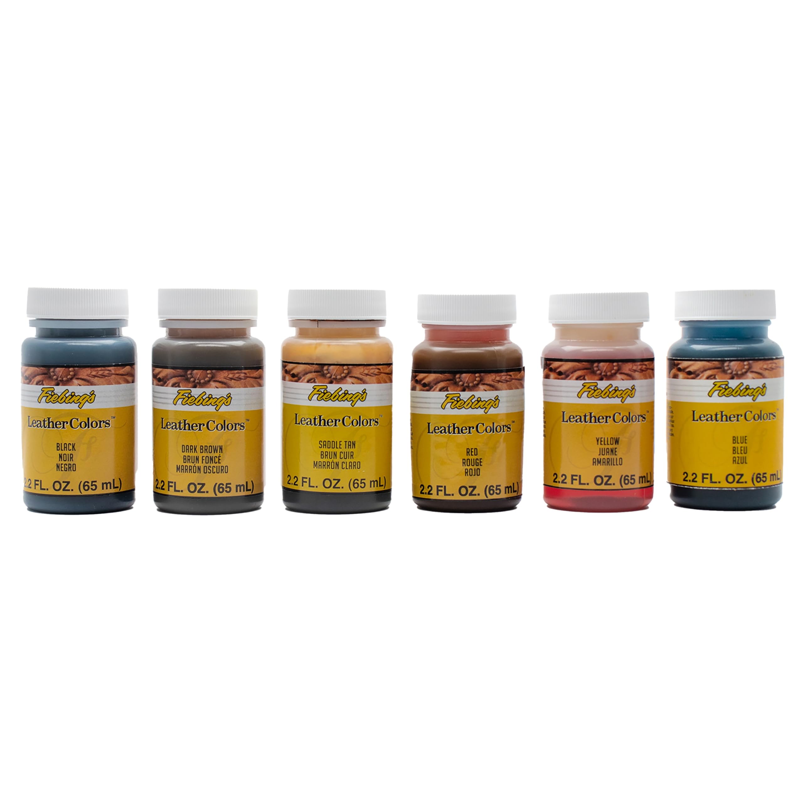 Fiebings Leather Dye 2oz 6/Pkg-Assorted F2120-06