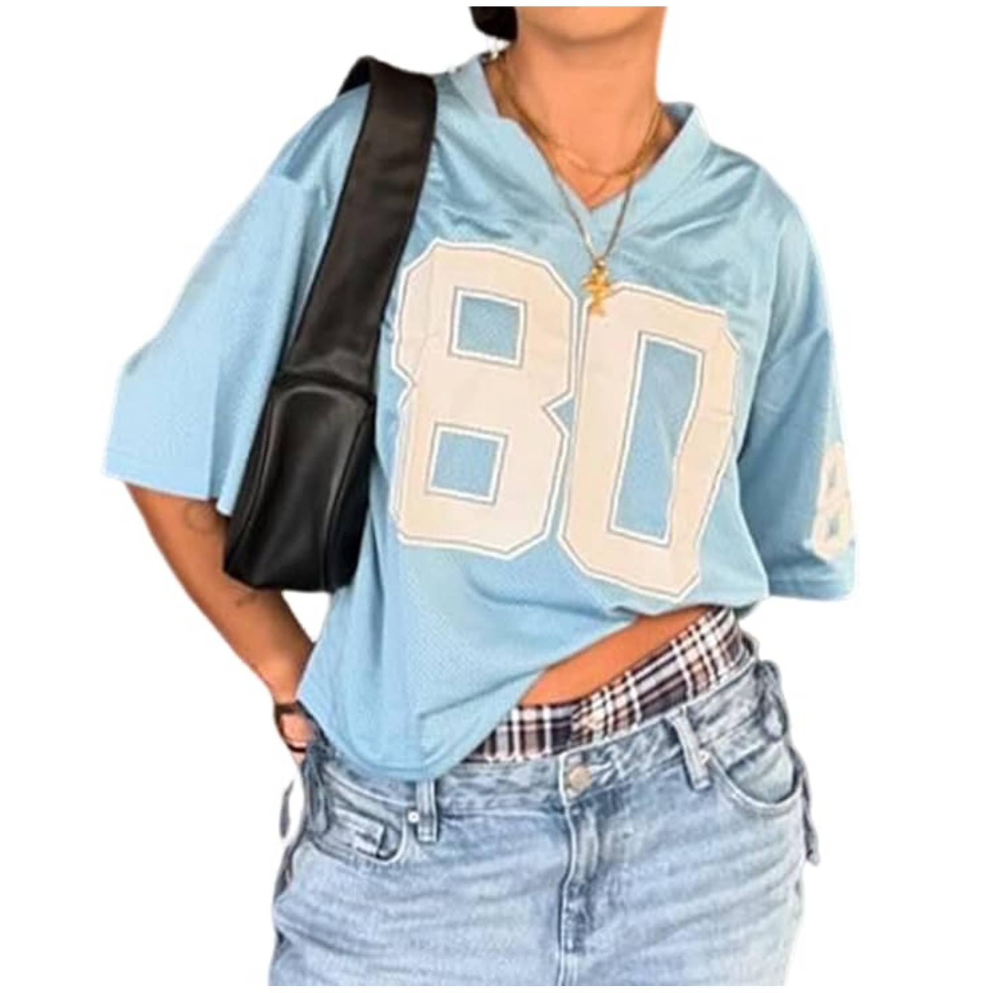 Oversized Jersey Women Summer Tops 2024 Grunge Graphic Tees Y2k Streetwear Short Sleeve Shirts