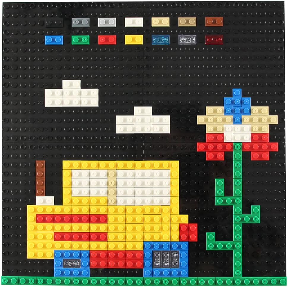 Basic Parts 700 Pieces Plate 1x2 Multicolored Building Creative Play Blocks Set Toy Classic Compatible with 3023 Major Base Brands (14 Mixed Color)