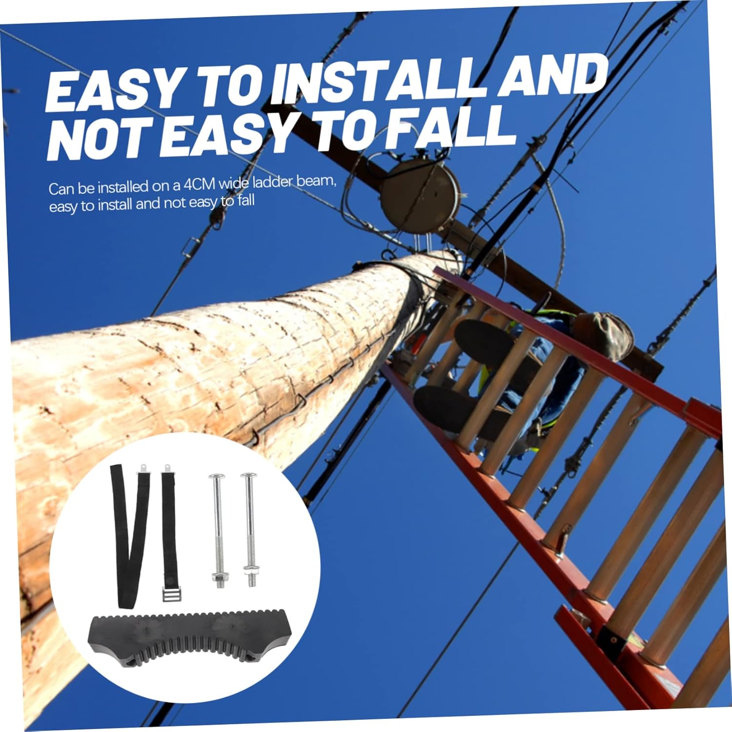 1set Extension Ladder Stabilizer - Pad Pole Cover for Electricians Renovation Workers and More Easy to Install Compatible Wide Ladder