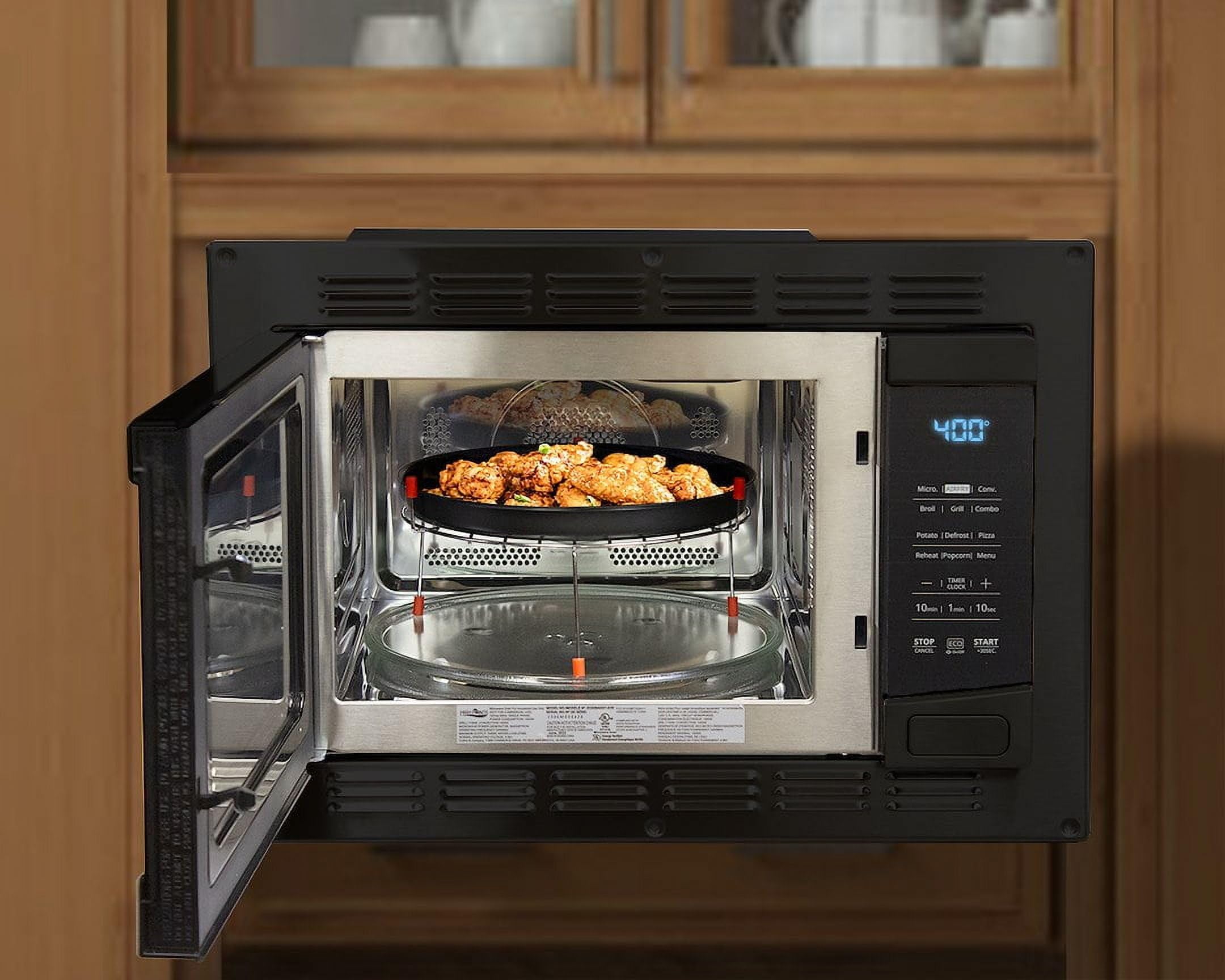 Microwave Oven - 1 0 Cubic Foot 1000W Air Fryer Convection Black Touch Control Safety Lock Includes Grill