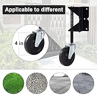 Vista 6 de Upgraded Gate Wheel Gate Caster Kit with Spring Loaded for Wooden Fences, 4 Inch Heavy Duty Gate Support Wheel Gate Helper Wheel for Vinyl Swing