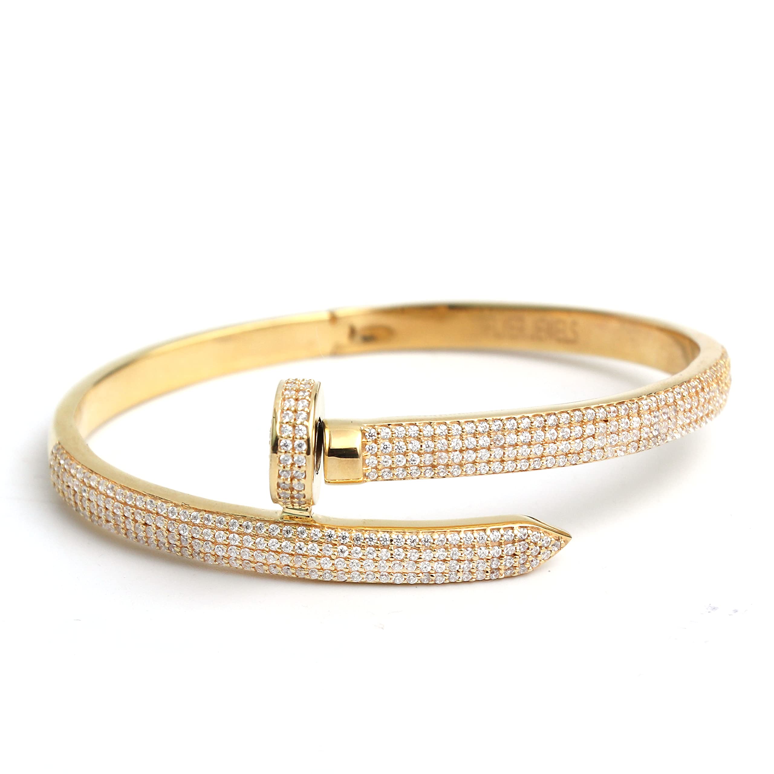 HIFLYER JEWELS Iced Out Nail Bracelet Diamond Bracelet Hip Hop Jewelry Bling Jewellery 925 Solid Ste