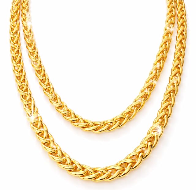 Costumed 5 cadenas de eslabones doradas: cadena de oro estilo rapero y gángster