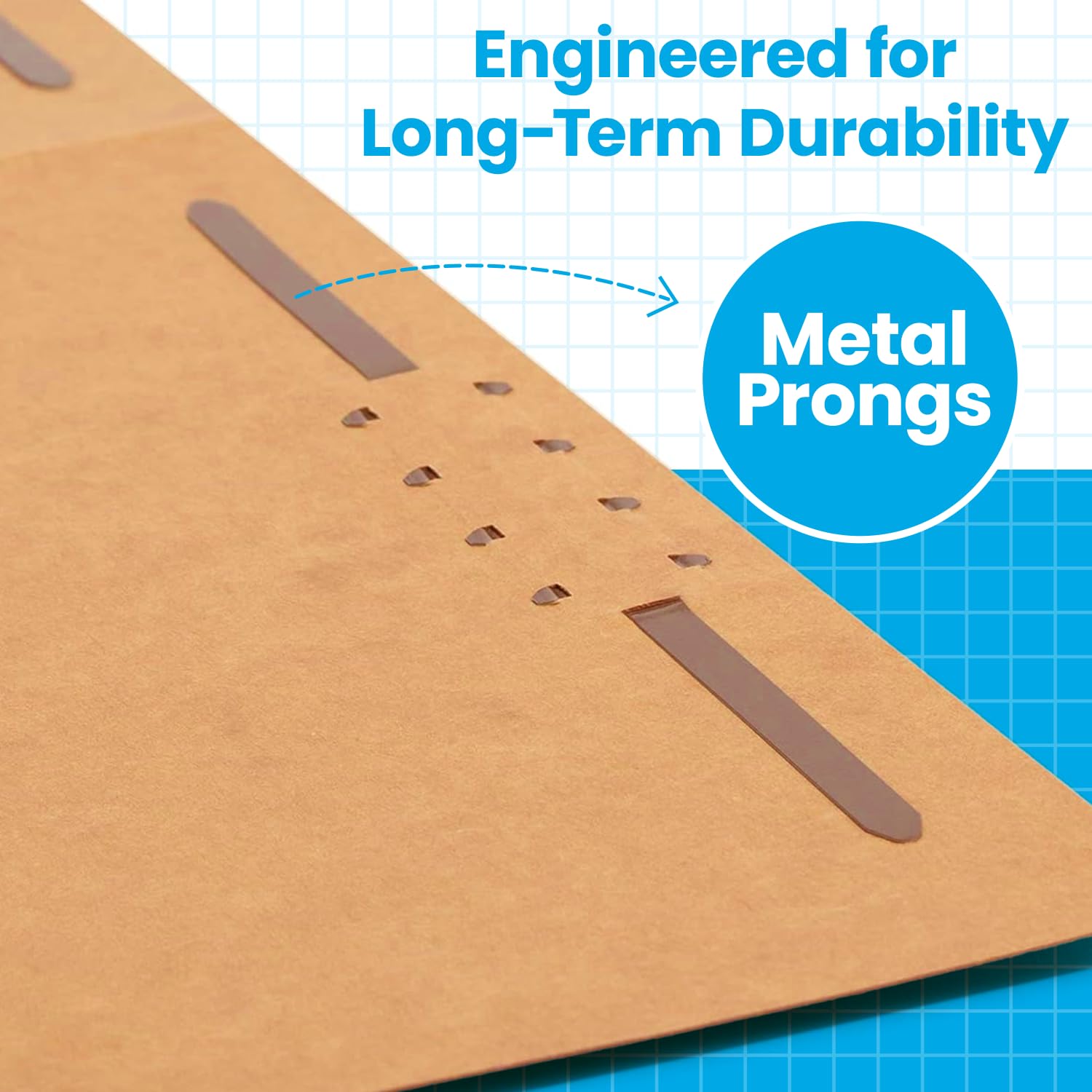 Pendaflex Fastener Schnellhefter – 2 Zinken-Schnellverschlüsse für sichere Papieraufbewahrung – Manila-Ordner mit 1/3 Zuschnitt-Tabs – ideal für Büro, Zuhause und Schule – Braun – 50 Ordner (1 Stück)