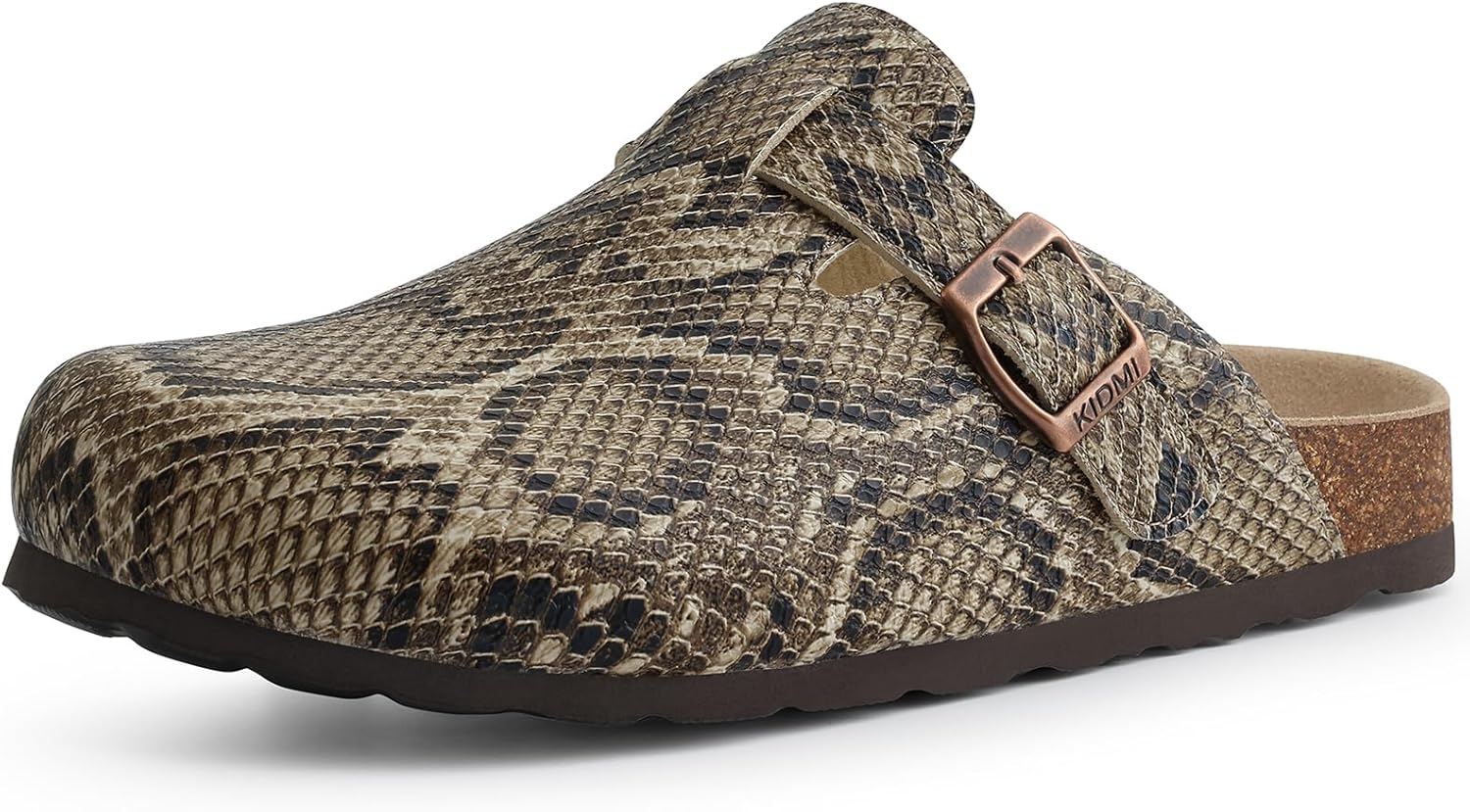 KIDMI Unisex Vegan Suede Clogs Leather Mules Womens Mens Cork Footbed Potato Shoes with Arch Support