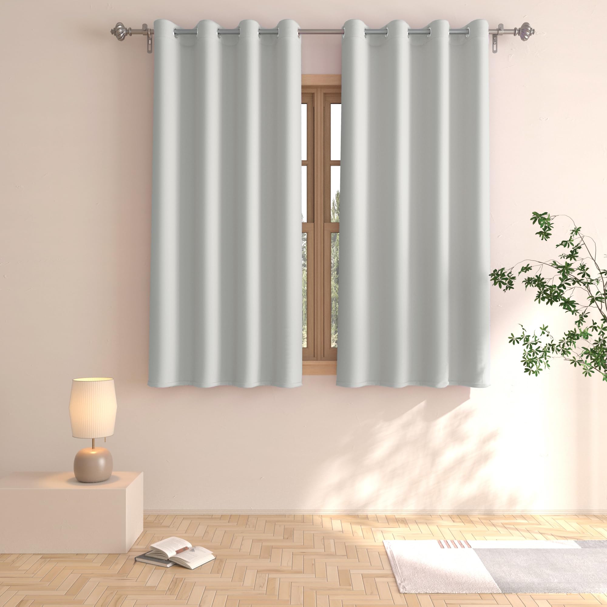 Rideaux occultants gris clair UPOPO pour fenêtres de salon et chambre