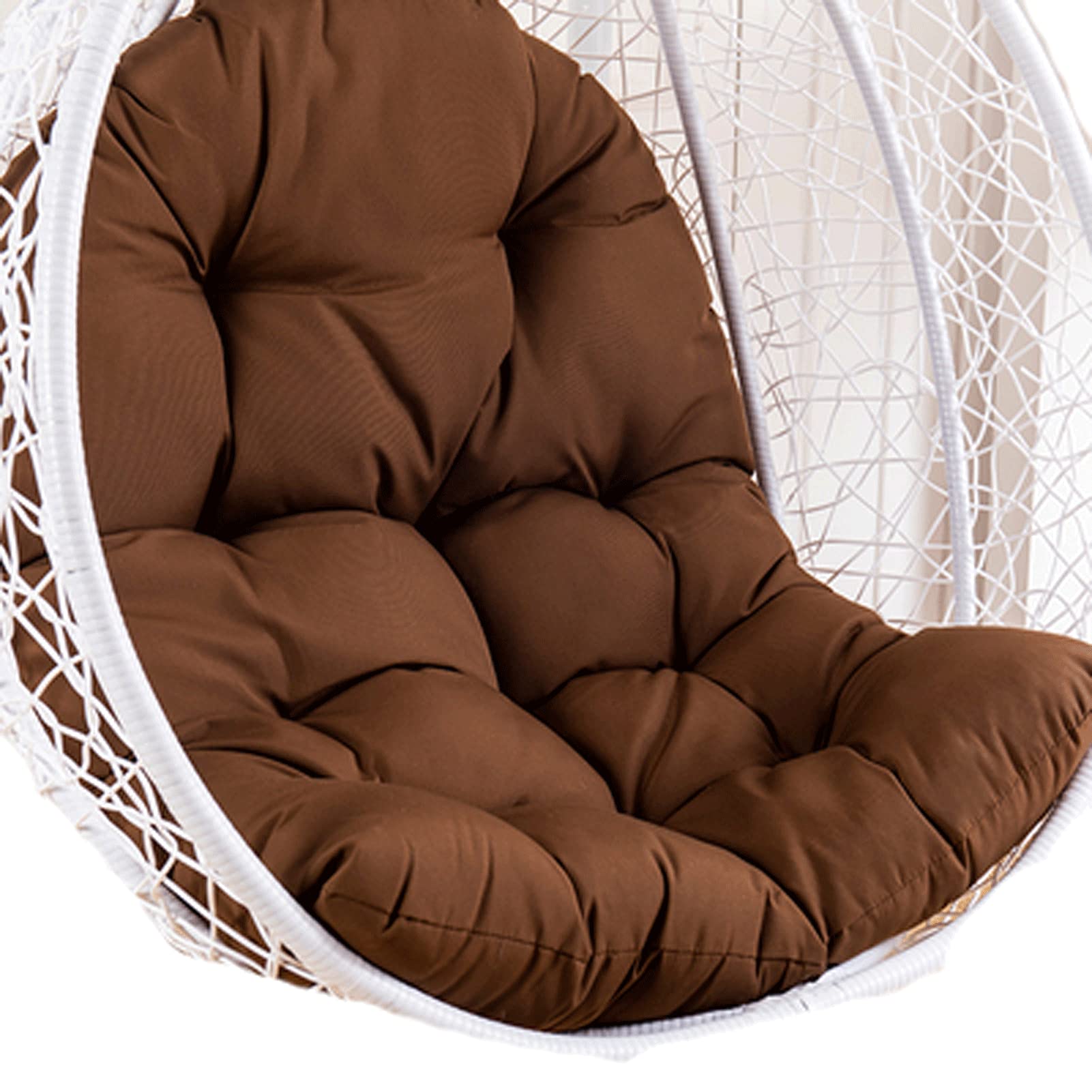 Swing Egg Chair met standaard indoor outdoor rieten rotan patio mand hangstoel met UV-bestendige kussens 350 lbs capaticy voor slaapkamer balkon terras (grijs