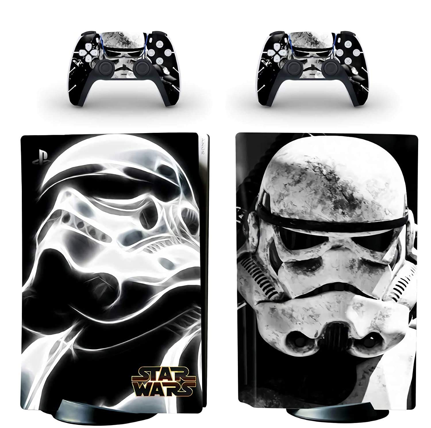 PS5 Skin Protective Wrap Cover Vinyl Sticker Decals for PlayStation 5 Disk Version Console and Two Dual Sense 5 Sticker Skins Black PS5 Skin Console and Controller design142 [video game] (B08YWS1WCP) Amazon Price History, Amazon Price Tracker