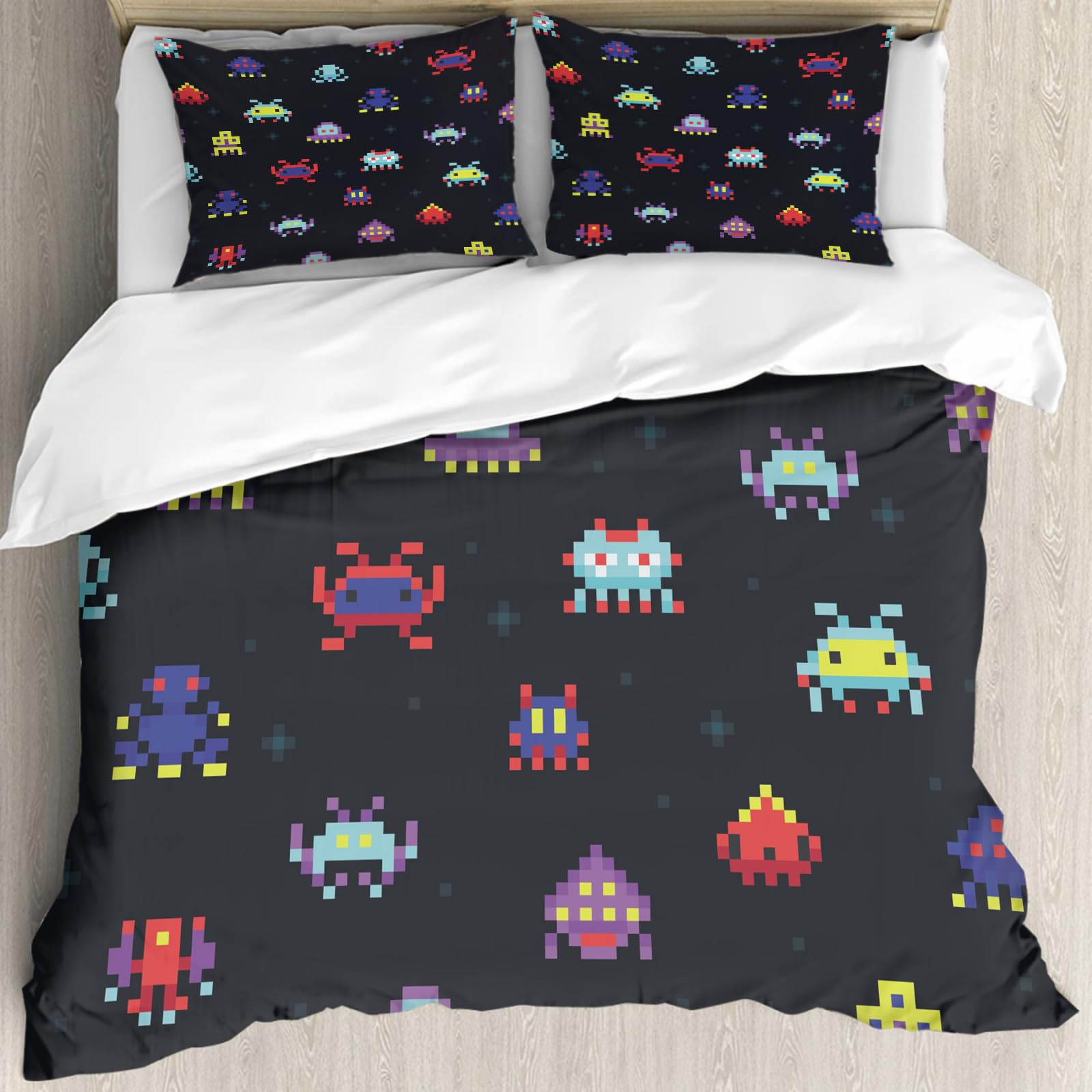 Housse de couette imprimé vaisseaux spatiaux 228x264cm haute qualité