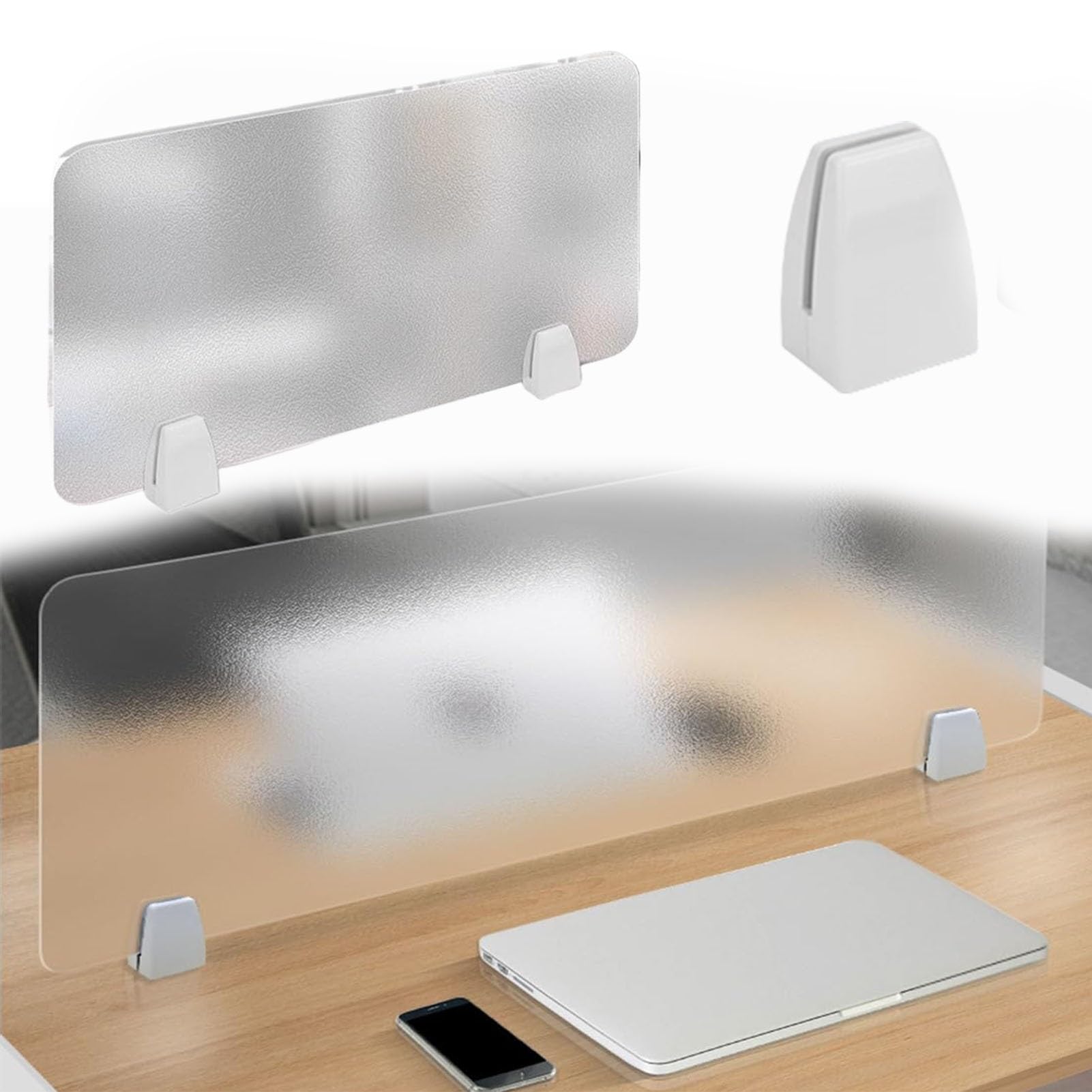 GBRJUYF Desk Divider with Clamp Attachment (40, 80, 100, 120 cm Length) - Freestanding Partition/Desk Separator (1 PC, 110 cm x 40 cm) - Enhance Workspace Privacy and nization