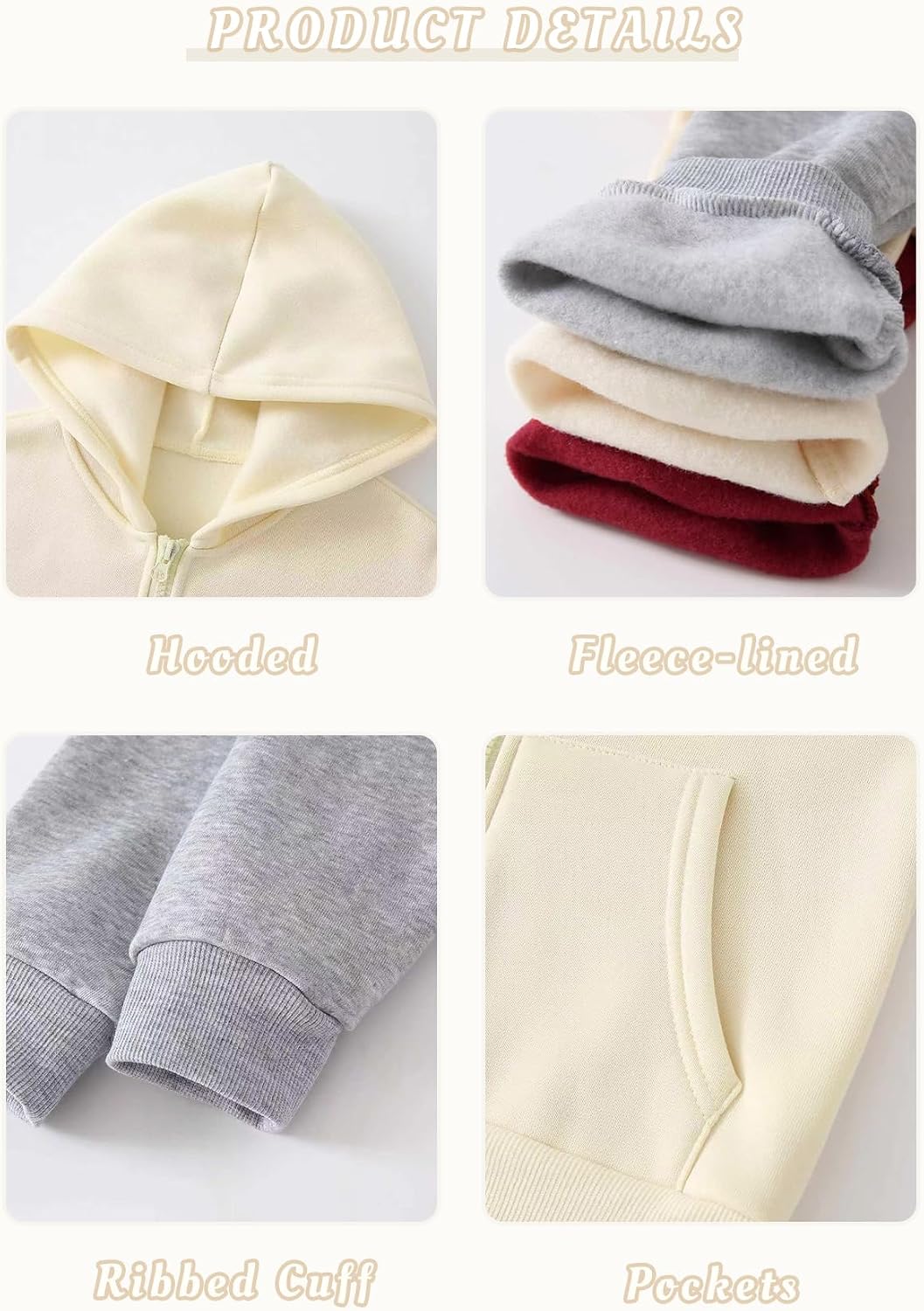 Boys Zip Up Hoodies Sweatshirts for Kids Fall Winter Clothes 4-14Y