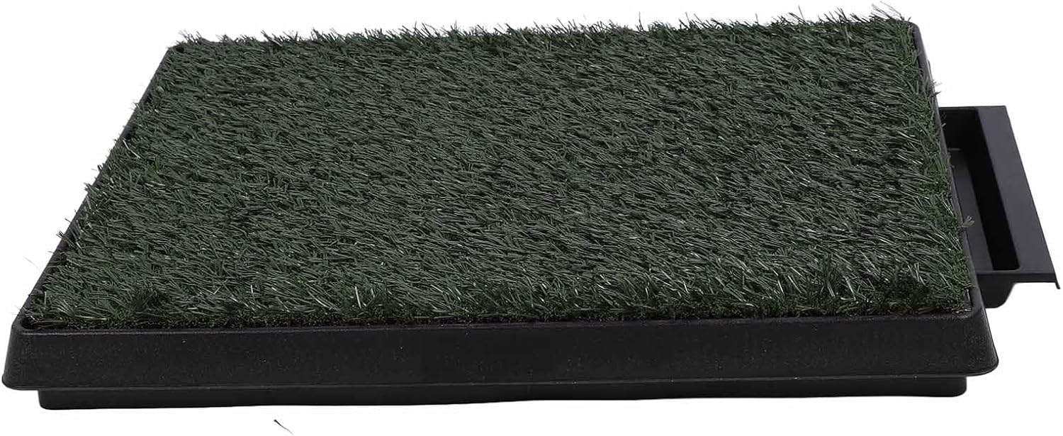 Dog Grass Potty Tray Drawer Design Large Capacity Resistant to Wear, Bite, Tear Puppy Training Artificial Grass Pee Pad with Great Strength Pe Material for Indoor Outdoor (Small Size)