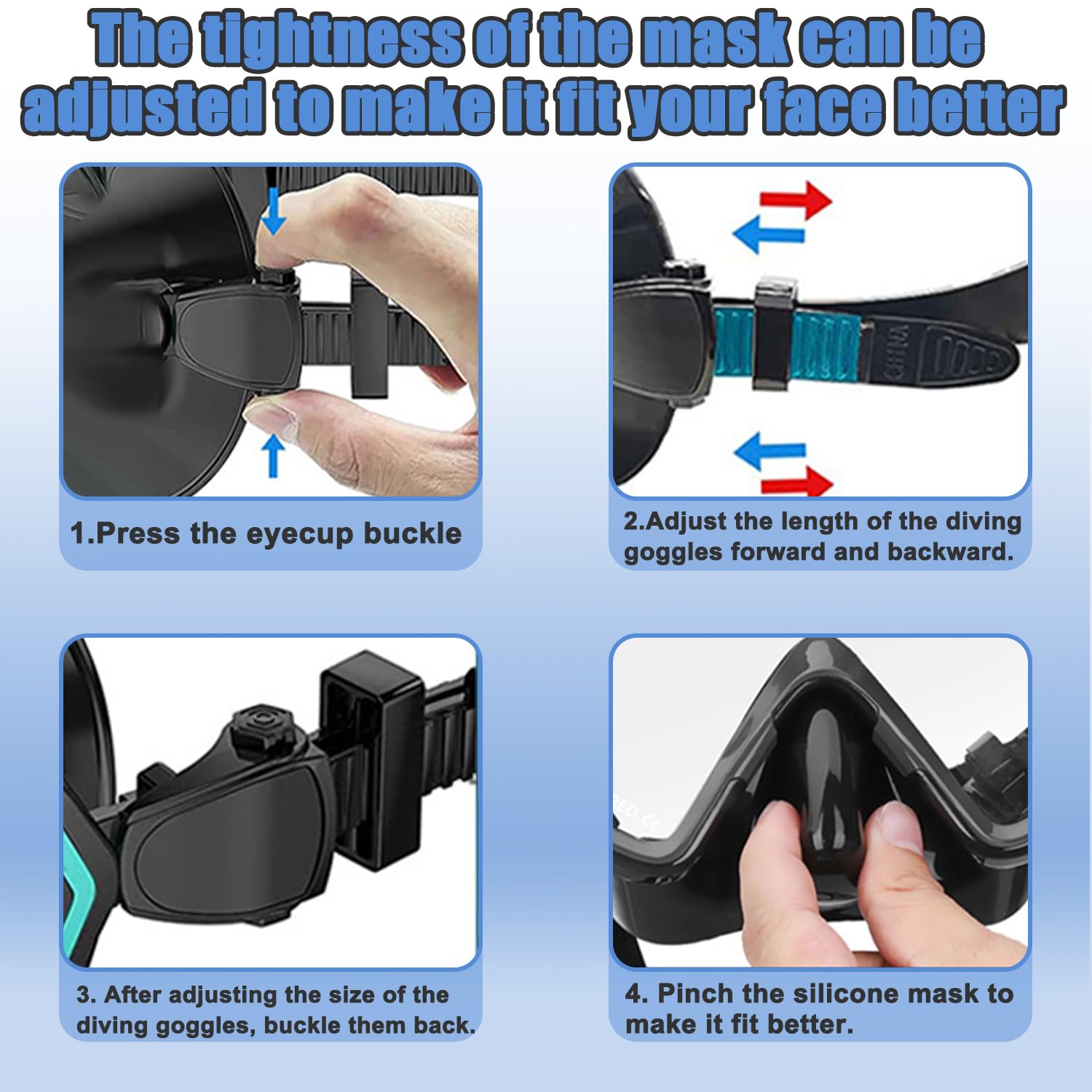Maschera Subacquea Adulti, Maschera Snorkeling Adulto con Boccaglio, Maschera Subacquea per Adulti, Maschera per Immersioni, Maschera e Boccaglio Snorkeling, per Immersioni, Apnea e Snorkeling