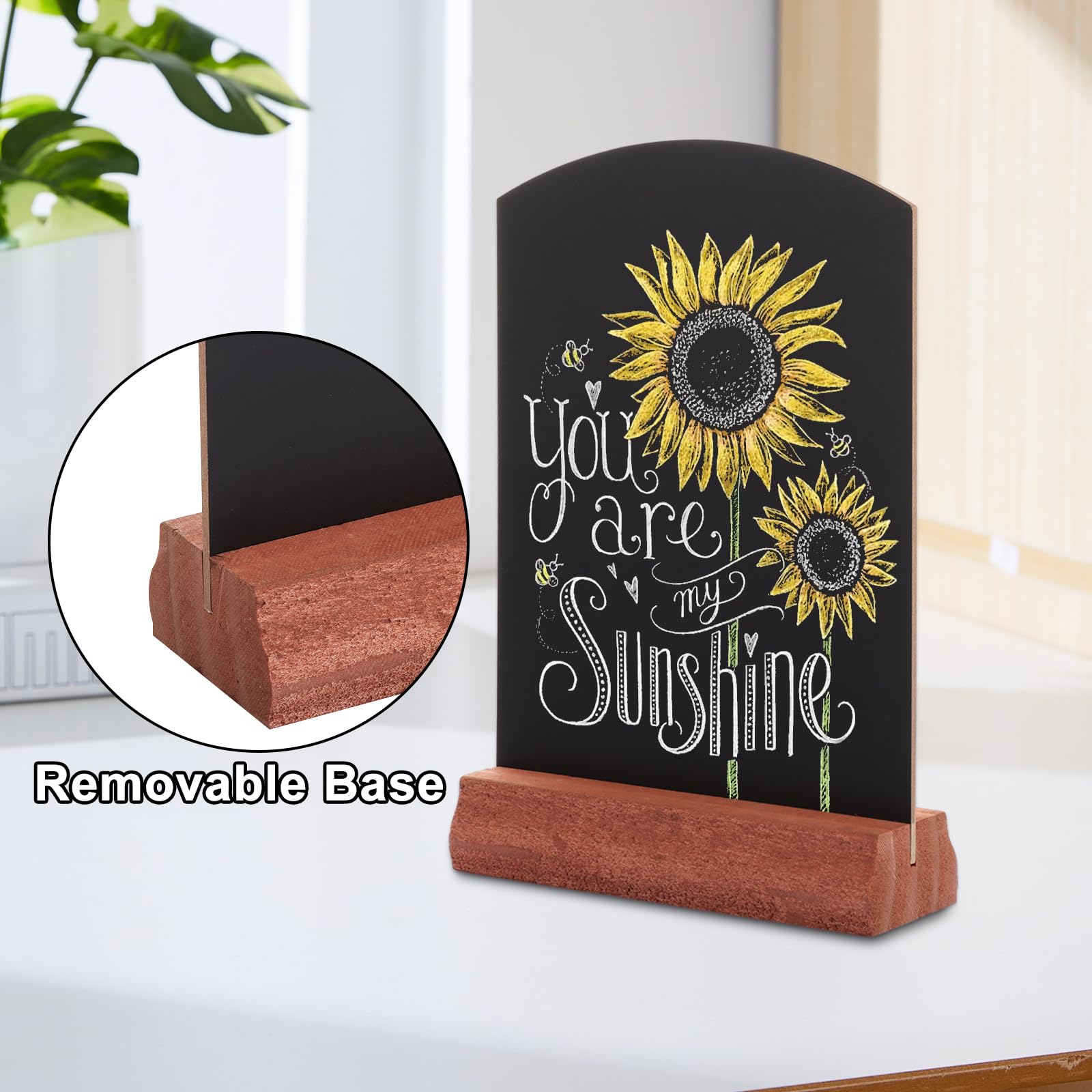 DAJAVE 4 Pcs Mini Chalkboard Signs A5 Small Chalk Boards with Stands, Double Sided Mini Blackboards Small Blackboard for Pricetags, Weddings, Parties, Bakery - Image 4
