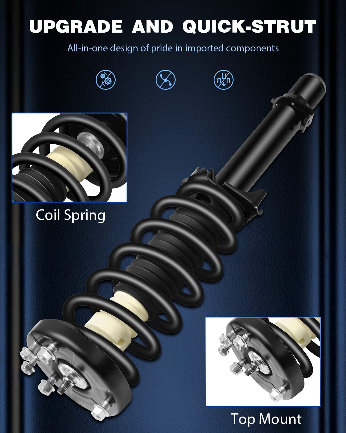 モーター付き！eSUP Amazon.com: ECCPP Complete Struts Spring Assembly Front