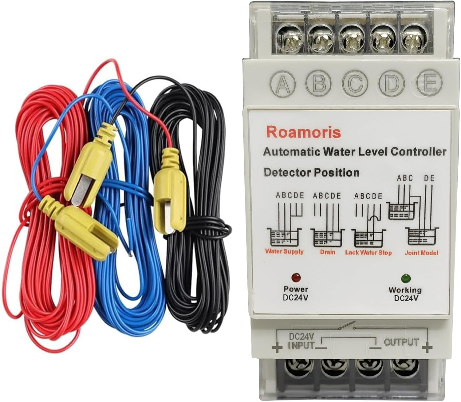 Automatic Water Level Controller,Liquid Level Sensor ,Auto 110V Pump Float Switch Relay ,Pump Control with 6.5ft Detector,4 Modes NC01