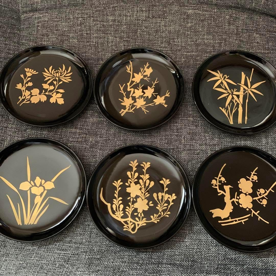 輪島塗 漆器 豆皿 菓子皿 金蒔絵 茶道具 10客 輪島塗 漆器 豆皿 菓子