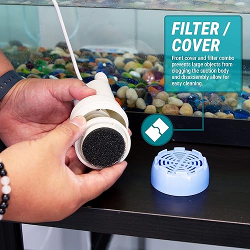 Miniatura 8 de TERA PUMP TRAQUA-XXL Potente bomba eléctrica para acuario de peceras extra grande, manguera de 50 pies hasta el segundo piso, boquilla de control de