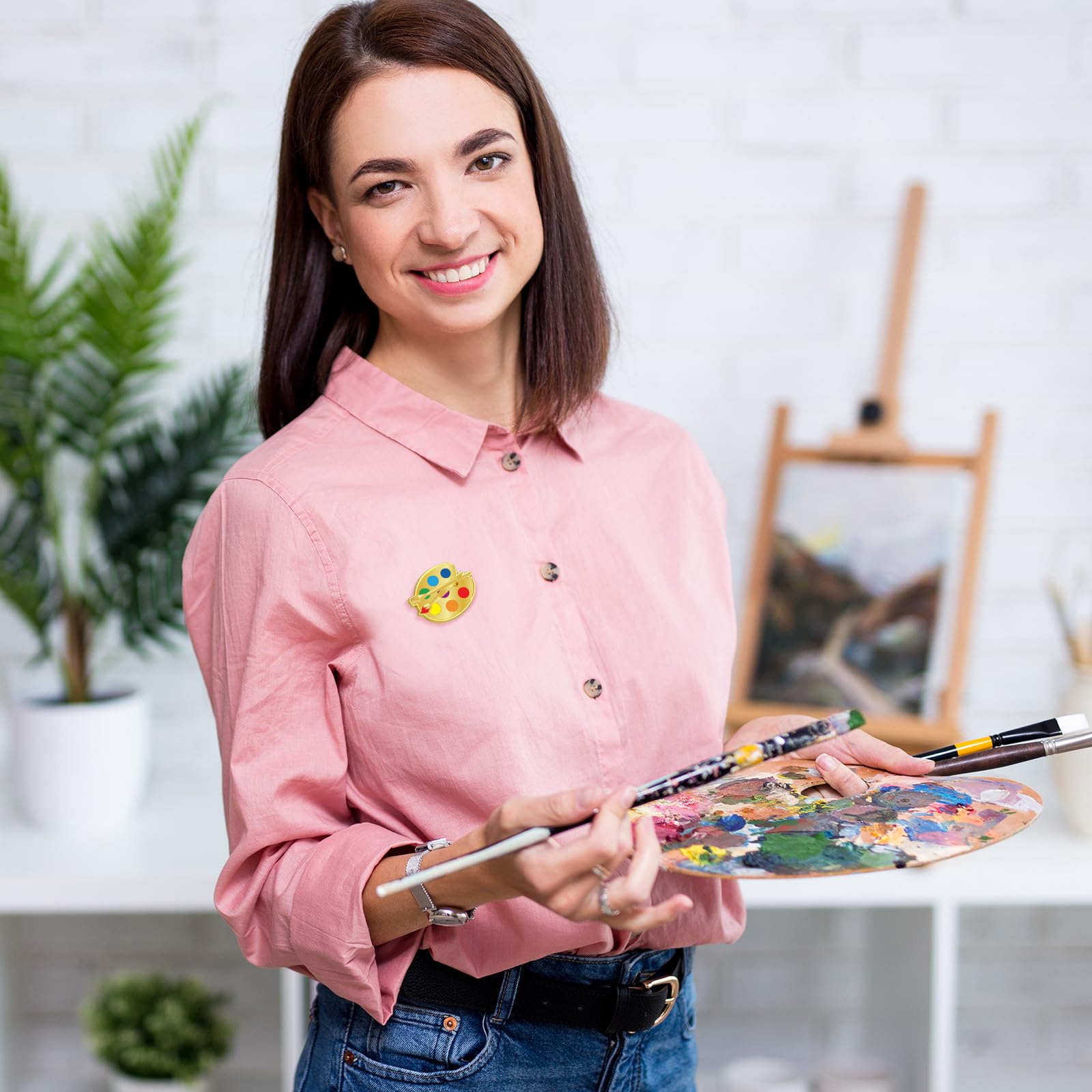 Liliaafar Farbpalette und Pinsel, Künstler, Emaille, Anstecknadel, Hut, Krawattennadeln, Set, Kunstmotive Broschen für Abschluss, Klassenkameraden, Freunde, Kunstliebhaber, Studenten, Lehrer