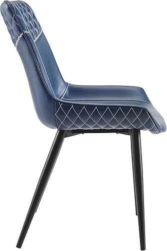 Miniatura 4 de Linon Home Decor Products Linon Maisy Juego de 2 sillas de comedor azules, azul marino
