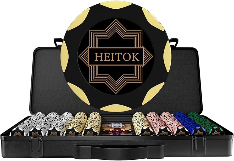 Amazon | HEITOK ポーカーチップセット クレイ製 14g 500枚, 高級