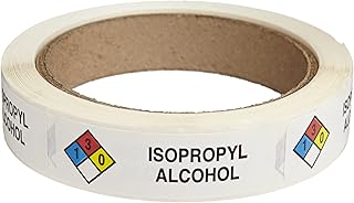 Roll Products 163-0012 Litho Removable Adhesive HMIG Label with 4 Color Imprint, Isopropyl Alcohol, 2-1/2